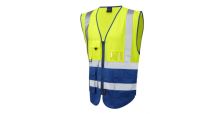 Lynton ISO 20471 Cl 1 Superior Waistcoat HV Yellow/Royal